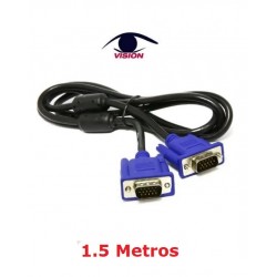 Cable VGA macho macho - 1.5 metros - con filtro - Negro - Vision (Cod:5001)