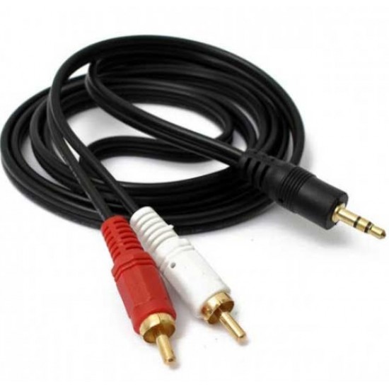 Cable Plug 3.5 a 2 RCA de 3 mts  (Cod:6280)