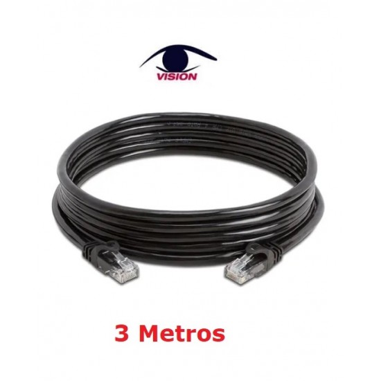 Cable patch cord de 3 metros - utp cat 5 - Vision  (Cod:6296)