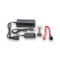 Cable Adaptador USB 2.0 a Sata IDE 2.5 y 3.5 con fuente - ST-2023 (Cod:6401)