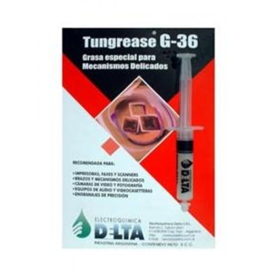 Grasa lubricante para mecanismos delicados Delta Tungrease G-36 jeringa 5cc (Cod:6482)