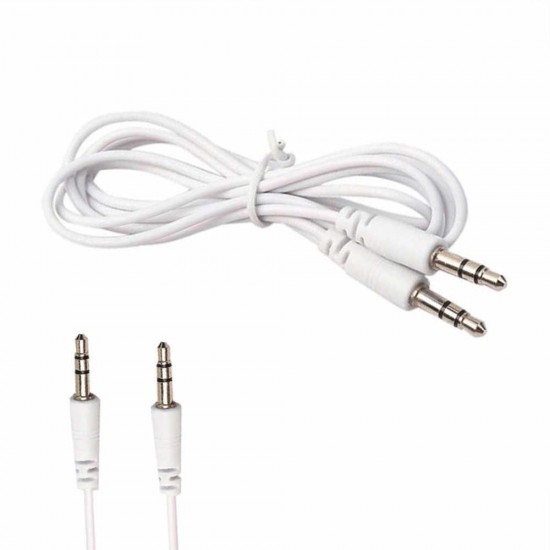Cable auxiliar / Plug 3.5 a Plug 3.5 de 1 mt  Blanco (Cod:6568)