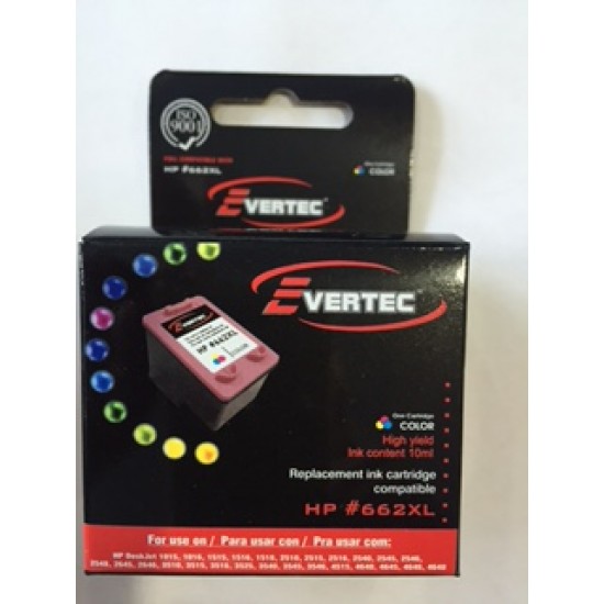 Cartucho Alternativo Evertec HP 662XL Color (Cod:6914)