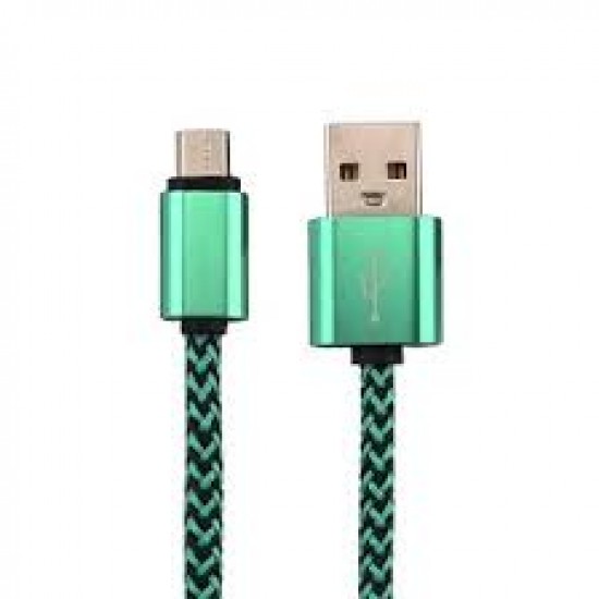 Cable micro USB macho a USB macho forrado con brillo - 1 mt (Cod:7730)