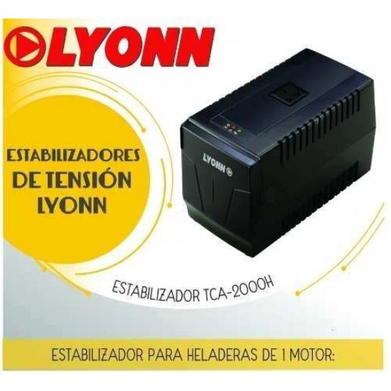 Estabilizador de tension inteligente para el hogar - Protege HELADERAS - Lyonn TCA-2000N (Cod:7963)