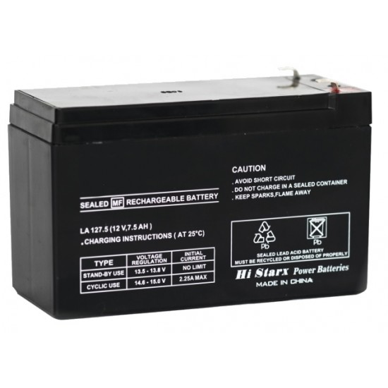 Batería de electrolito absorbido VLRA 12v 7.5A (Cod:7964)