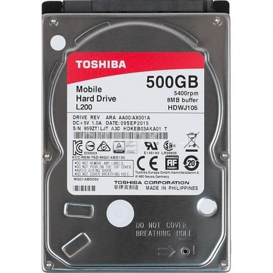 Disco Rigido Móvil L200 Toshiba Notebook 500GB SATA 2 3.0GBs RETAIL (Cod:7976)
