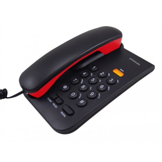 Teléfono de Mesa o Pared con luz Indicadora de Llamada - Botón de Rediscado, Silenciado y Flash - Panacom - PA-7400 (Cod:8068)