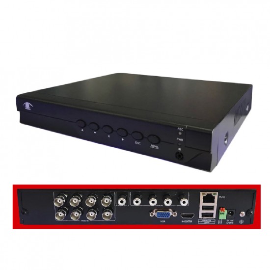 XVR-6608NHS - Dvr 8 Canales FULL Hd - cHIP Hi3520D
V300 - Playback 8CH - 8CH 1080N@12fps
or - 4*1080P@15fps - ONVIF - Soporta 1/6TB - RS485 - Soporta 3G/WIFI - Salida HDMI /VGA  (Cod:8081)