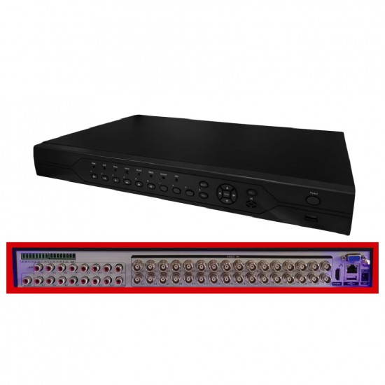 XVR-6932KF - Dvr 32 Canales FULL Hd - Ahd Mode Recording Resolution: 32CH*1080N@15fps - Playback 8CH - ONVIF - Audio in: 16CH - Alarma in: 16ch - Soporta 2/6TB - RS485  - Salida HDMI /VGA  (Cod:8083)