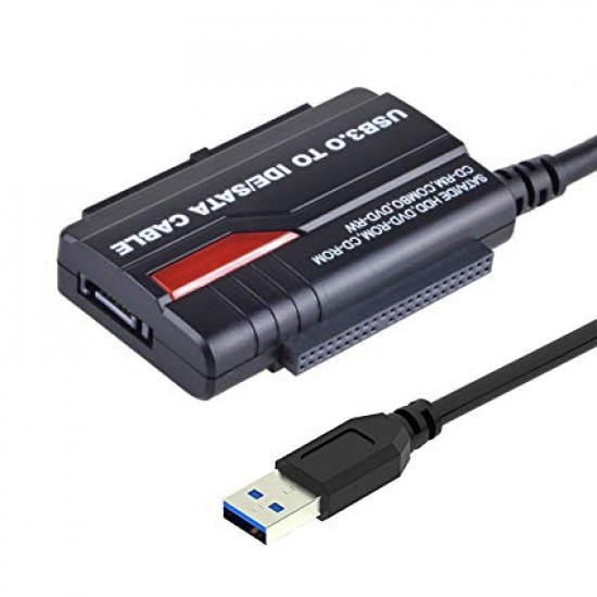 Cable adaptador de USB a IDE  2.5 -3.5 /SATA 2.5 -3.5  3.0/2.0 con fuente - WLX-891U3 (Cod:8183)