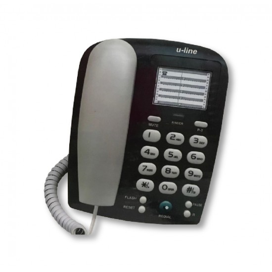 Teléfono fijo de mesa - remarcación del último número - llamada en espera - timbre llamadas entrantes - función de silencio y pausa - U-LINE - UL-0107T (Cod:8260)