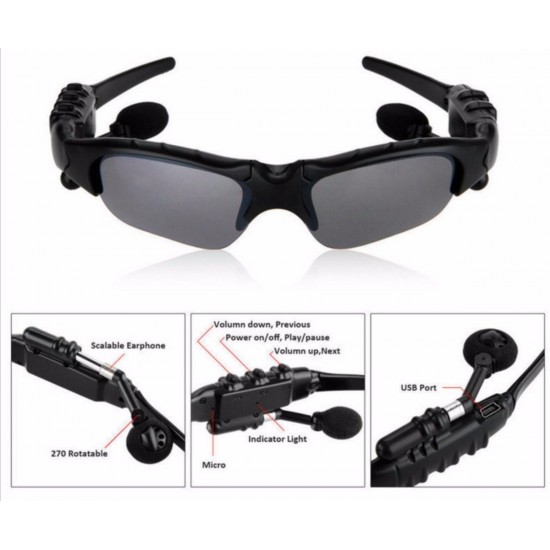 Anteojos Sunglasses con auricular bluetooth - bat recargable - Zl-K325 (Cod:8280)