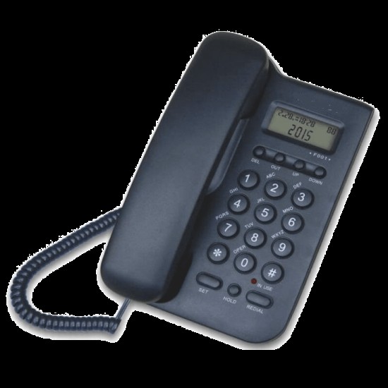 Teléfono de escritorio - con identificador de llamadas  FSK/DTMF - Registro de llamadas entrantes y salientes - 
Música en espera - Indicador lumínico de uso. Naxido - F001 (Cod:8324)