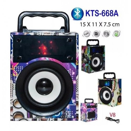 Parlante Portatil Bluetooth Usb - Sd - KTS-668A (Cod:8465)