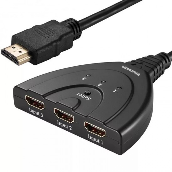 Switch HDMI 3 entradas 1 salida - 1080P - 3D - con selector - SM-F7803 (Cod:8469)