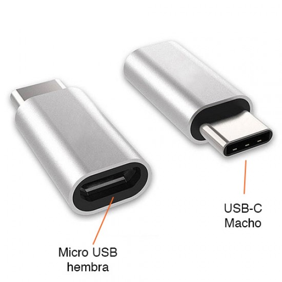 Adaptador USB C - Tipo C hembra a Micro USB hembra OTG (Cod:8735)