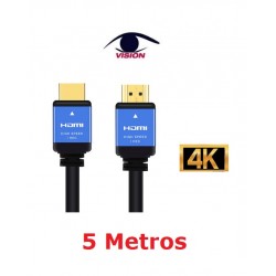 Cable HDMI a HDMI 4K - 19 + 1 - 2.0 v - 4K - 3D - 7.3 mm - 5 metros - Vision (Cod:9432)
