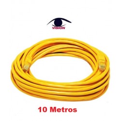 Cable patch cord de 10 metros - UTP CAT 6 - Amarillo - Vision  (Cod:9766)