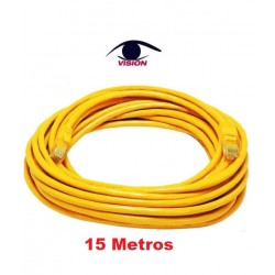 Cable patch cord de 15 metros - UTP CAT 6 - Amarillo - Vision  (Cod:9767)