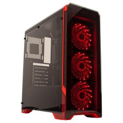 Gabinete Gamer 8609 Stormer - Led Rojo - 3 coolers - 600w - Noganet (Cod:9022)