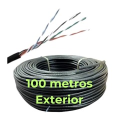 Cable UTP exterior DOBLE VAINA - Cat 5E - Negro - x 100Mts (Cod:10015)