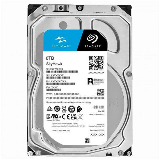 Disco Rígido SEAGATE 6TB SATA - 6gb/S - ST6000VX001 - Skyhawk (PARA DVR - SEGURIDAD) (Cod:10066)