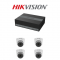 Kit 4 Canales Hikvision - 1 EDVR 4 CH + 4 Camaras Domo + 300GB + Cable  + Accesorios (Cod:10067)