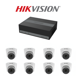 Kit 8 Canales Hikvision - 1 EDVR  CH + 8 Camaras Domo + 480GB + Accesorios (Cod:10068)