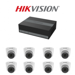 Kit 8 Canales Hikvision - 1 EDVR  CH + 8 Camaras Domo + 480GB + Cable  + Accesorios (Cod:10068)