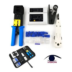 Kit de herramientas CCTV (14 piezas) - TS017 - Vision (Cod:10099)