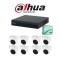 Kit 8 Canales - Dvr 8 Canales Dahua + 8 Cámaras Domo Interior + 120GB + Fuente + BNC + Fichas (Cod:10111)
