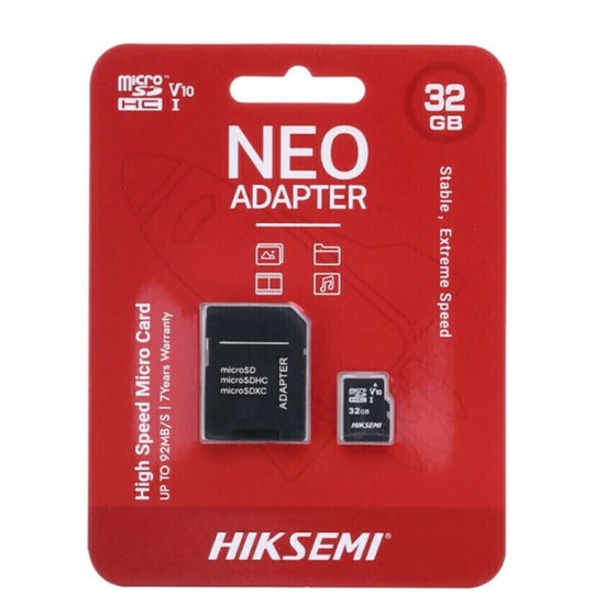 Memoria MicroSD 32GB NEO c/adaptador - HIKSEMI (Cod:10175)