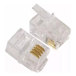 Conector RJ11 Macho Para telefono - pin de cobre - RJ11(6P4C) - Vision (Cod:10232)