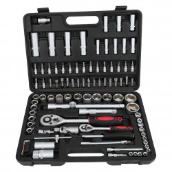 Kit de herramientas con llave de vaso, destornillador y kit mecánico de 1/2 - 1/4 pulgadas con estuche - (94 piezas) WTS-94 - Vision (Cod:10305)
