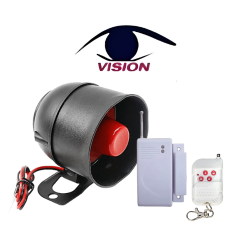 KIT / Sistema Alarma Inalambrica - Sirena 110 dB + Control remoto + Sensor de aberturas - Vision  (Cod:10316)