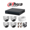 Kit 4 Canales Dahua - Cygnus - XVR 4 CH Dahua + 4 Cámaras Domo Cygnus Int. + Cable 100mts 2 Hilos 100% Cobre  (Cod:10322)