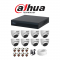 Kit 8 Canales Dahua - Cygnus - XVR 8 CH Dahua + 8 Cámaras Domo Cygnus Int. + Cable 100mts 2 Hilos 100% Cobre (Cod:10323)