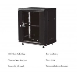 ROU-001-005 - Rack mural CCTV/REDES 18U – 900x600x450 MM - 19″ (desarmado) - Vision (Cod:10353)