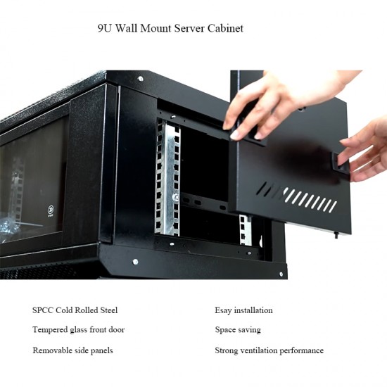 ROU-001-001 - Rack mural CCTV/REDES 6U – 370x600x450 MM - 19″ (desarmado) - Vision (Cod:10354)