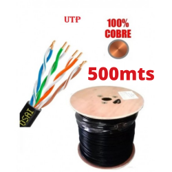 Rollo x 500 Metros - Cable UTP Cat5e Exterior 100% COBRE - 4 Pares - 8 Hilos - Apto Intemperie - METRADO  (Cod:10362)