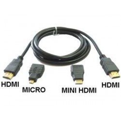 Cable HDMI 3 en 1 - 1.5mt - HDMI - mini HDMI y micro HDMI - SM-C7820 (Cod:6526)