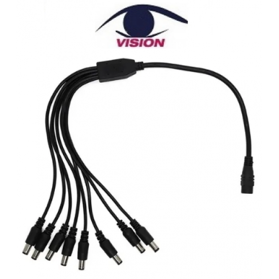 Splitter - Cable de alimentacion DC 1 hembra a 8 macho para camaras de seguridad (Cod:6942) Splitter - Cable de alimentacion DC 1 hembra a 8 macho para camaras de seguridad (Cod:6942)