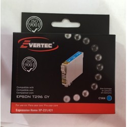 Cartucho Alternativo Evertec Epson t296 Cyan (Cod:7300)