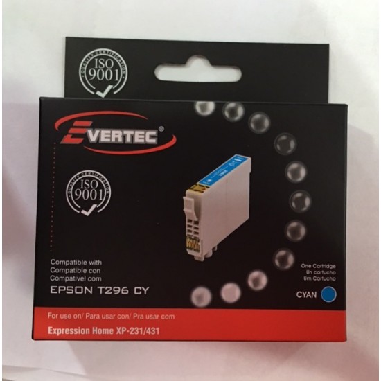Cartucho Alternativo Evertec Epson t296 Cyan (Cod:7300)