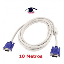 Cable VGA macho macho - 10 metros - con filtro - REFORZADO - Blanco - Vision (Cod:7434)