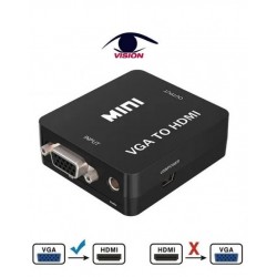 Conversor VGA Hembra a HDMI Hembra con audio - VTH11 - Vision (Cod:7831)