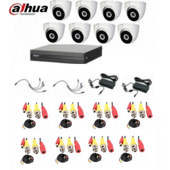 Kit Dahua - Dvr 8 canales + 8 Cámaras Dahua domo metalica 2MPX + Fuente + 160 mts cable utp (Cod:7979) Kit Dahua - Dvr 8 canales + 8 Cámaras Dahua domo metalica 2MPX + Fuente + 160 mts cable utp (Cod:7979)