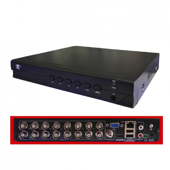 XVR-6616NHS - Dvr 16 Canales FULL Hd - Playback 16CH - 16CH 1080N@12fps - ONVIF - Soporta 1/6TB - Audio in: 2CH - RS485 - Soporta 3G/WIFI - Salida HDMI /VGA (Cod:8084) XVR-6616NHS - Dvr 16 Canales FULL Hd - Playback 16CH - 16CH 1080N@12fps - ONVIF - Soporta 1/6TB - Audio in: 2CH - RS485 - Soporta 3G/WIFI - Salida HDMI /VGA (Cod:8084)