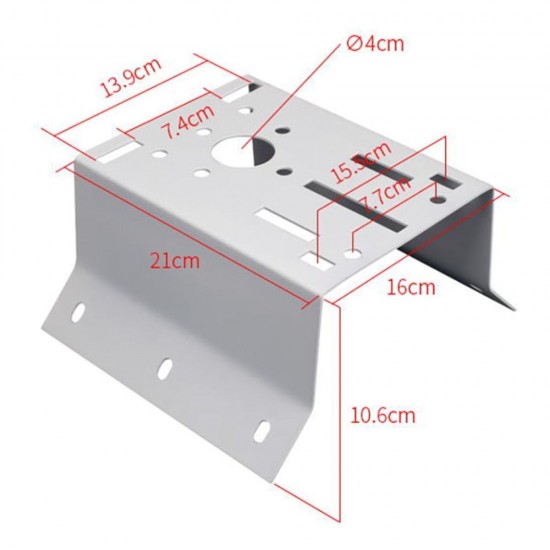 Soporte metálico de esquina entre 80° y 100° para cámara bullet, cámara domo y domo motorizado - 210*155mm